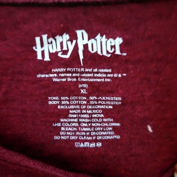 Warner Bros. Harry Potter Juniors XL Griffindor Lion Patch Jersey T-shirt - Picture 4 of 7